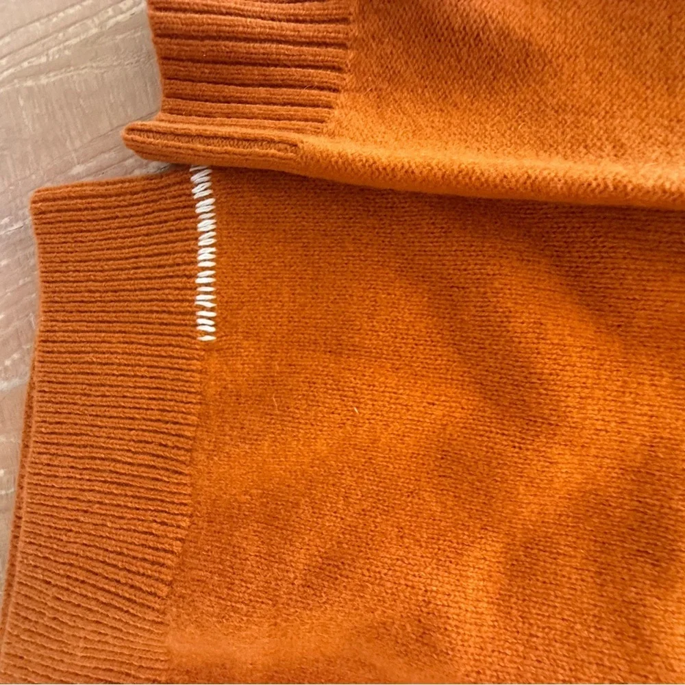 Anya Hindmarch Orange Crewneck Sweater with Eye Motif